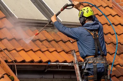 Démoussage et hydrofuge de toiture à Gibret